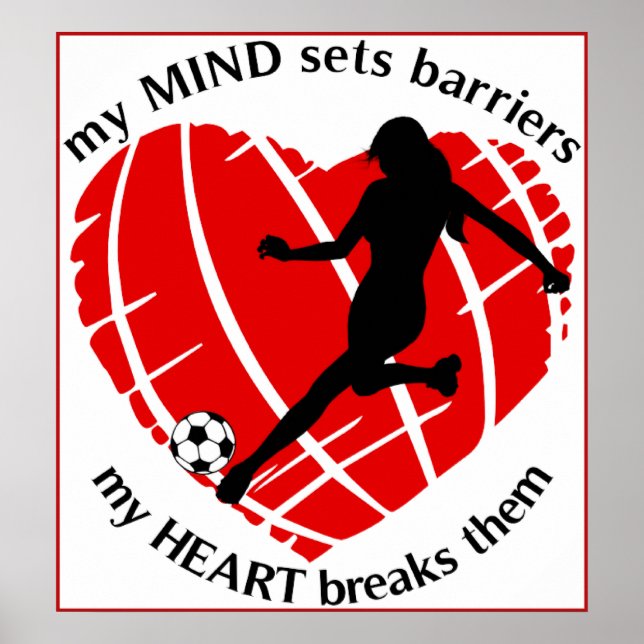 Breaking Barriers Lady Soccer Poster (Frente)