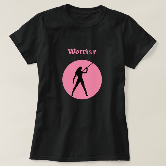 Breast Cancer Pink Warrior Woman T-Shirt (Frente do Design)
