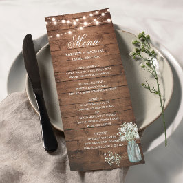 Breath Mason Jar String Lights Menu Casamento
