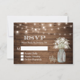Breath Mason Jar String Luzes Casamento RSVP
