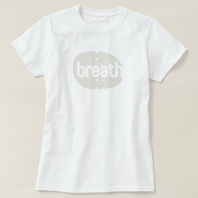 Breath Zone - White Yoga & Pilates T-shirt (Frente do Design)