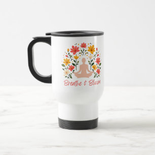 Breathe & Bloom Meditation Caneca de viagem