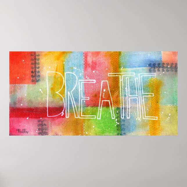 - BREATHE - Typografia Art Painting Poster Impress (Frente)
