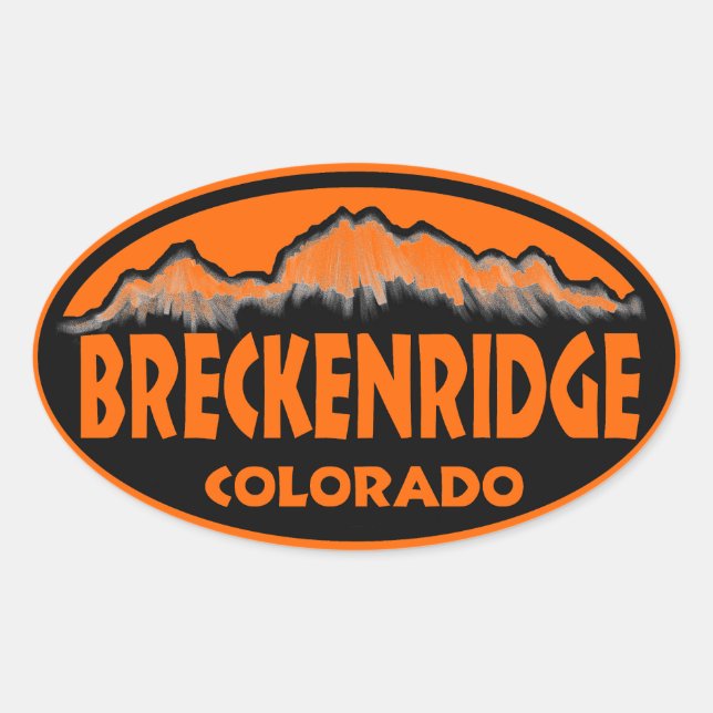 Breckenridge Adesivos ovais laranja do Colorado (Frente)