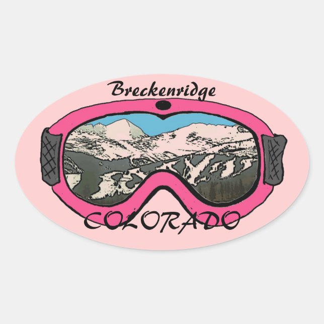 Breckenridge Colorado, autocolantes cor-de-rosa (Frente)