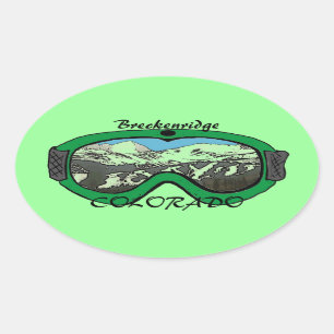 Breckenridge Colorado, autocolantes verdes do gogg