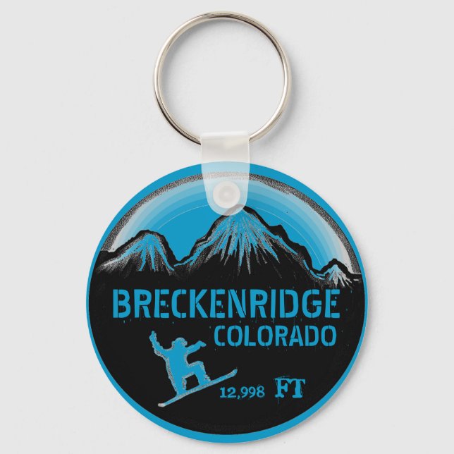 Breckenridge Colorado chaveiro de arte azul de pra (Frente)