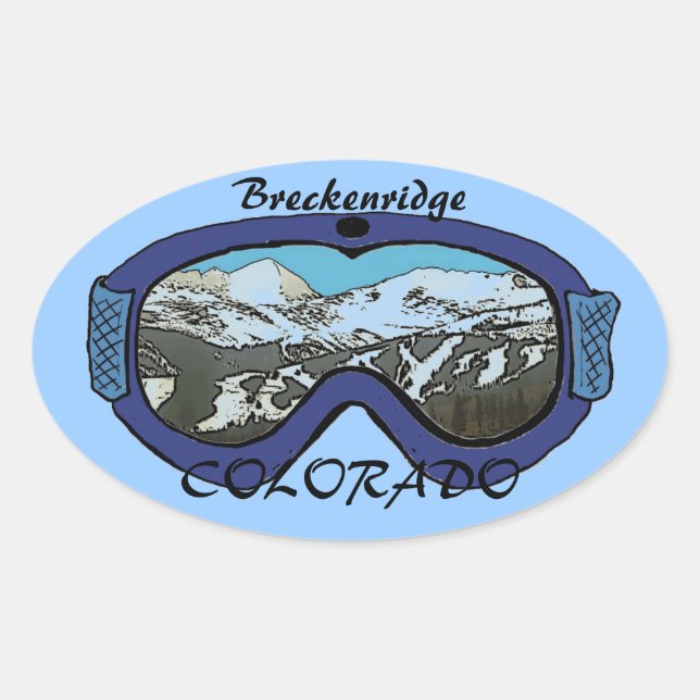 Breckenridge Colorado, etiqueta azul-goggle (Frente)
