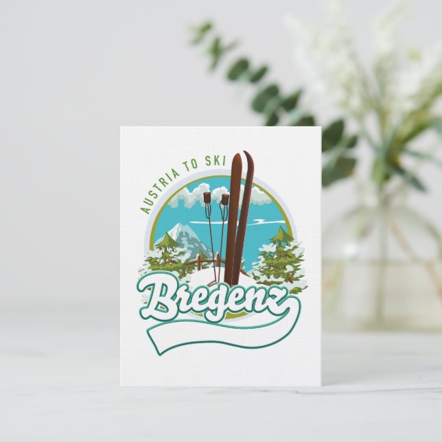 Bregenz Áustria para esqui logotipo (Em pé/Frente)