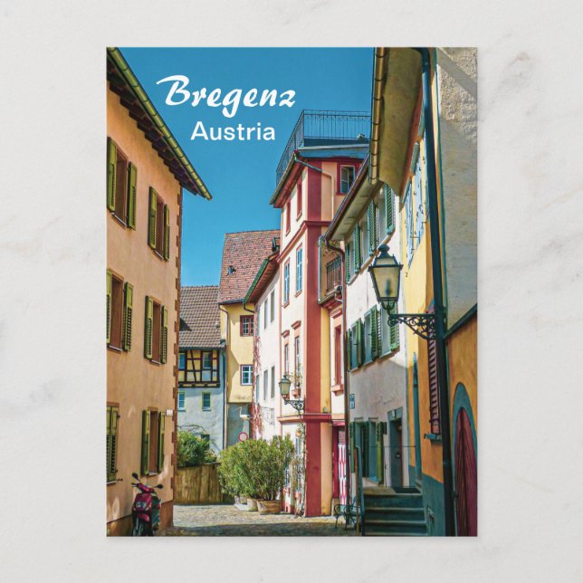 Bregenz na Áustria O Antigo Cartão Postal (Frente)