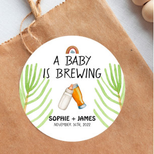 Brewery Baby - Cor - Adesivo de Favor de Chá de Be