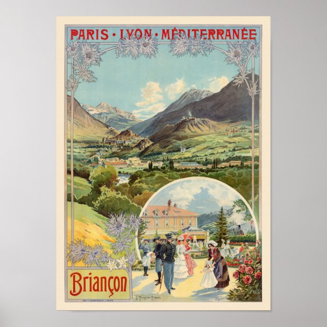 Briancon France Poster vintage 1901 (Frente)