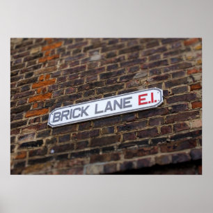 Brick Lane - Londres - Sinal de rua - Poster