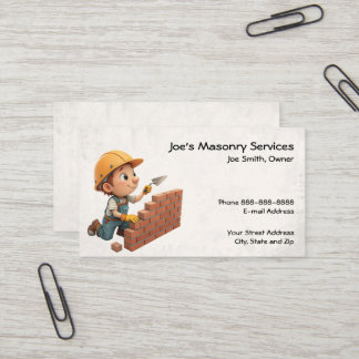 Brick Mason Masonry Construction Cartão de visita