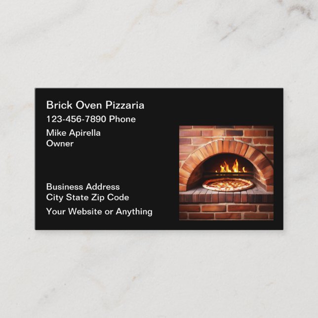 Brick Oven Pizza Cartões de visitas (Frente)
