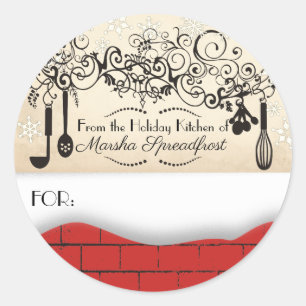 Brick Snow Christmas da cozinha do adesivo