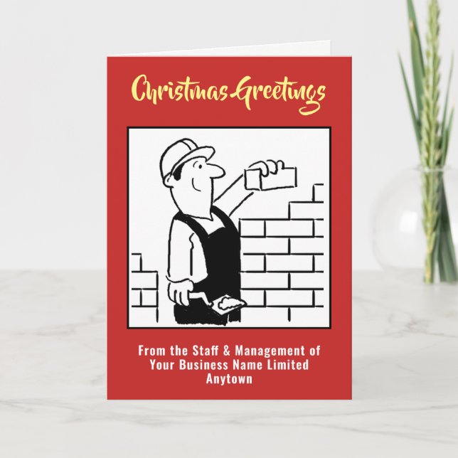 Bricklayer e House Builder Cartão de Natal (Frente)