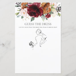 Brida Floral Bridal da Burgundy adivinha o jogo de