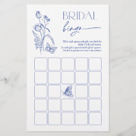 Bridal Bingo Algo Azul - Jogo do Chá Floral
