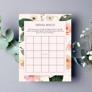 Bridal Bingo Chá de panela Floral de Pêssego Ros