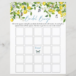 Bridal Bingo Jogo de Chá de panela de Limão de V