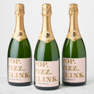Bridal Brunch Pop Fizz Clink com Rótulos de Vinho