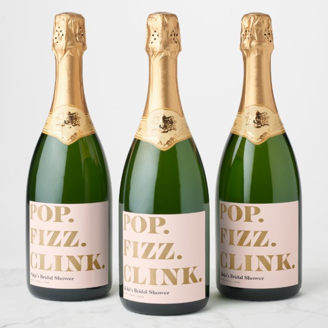Bridal Brunch Pop Fizz Clink com Rótulos de Vinho  (Garrafas)