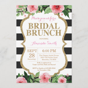 Bridal Dourada, cor-de-rosa, com convite oral