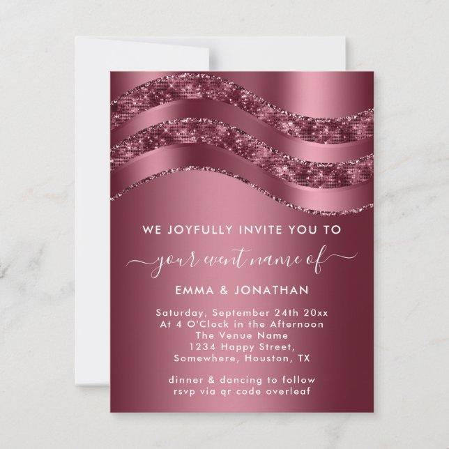 Bridal Elegante de Casamento de Rosa profissional  (Frente)