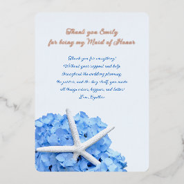 Bridal Party Obrigado Foil Cartões de Mensagem