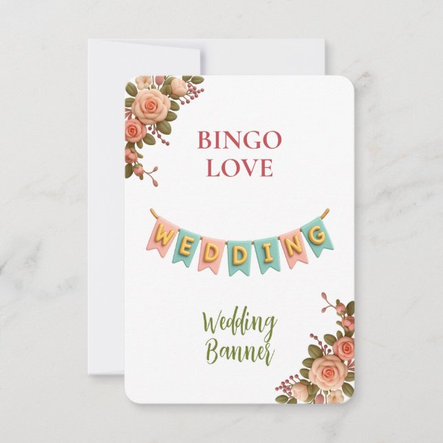 Bridal Shower Game Bingo Card – Wedding Banner (Frente)