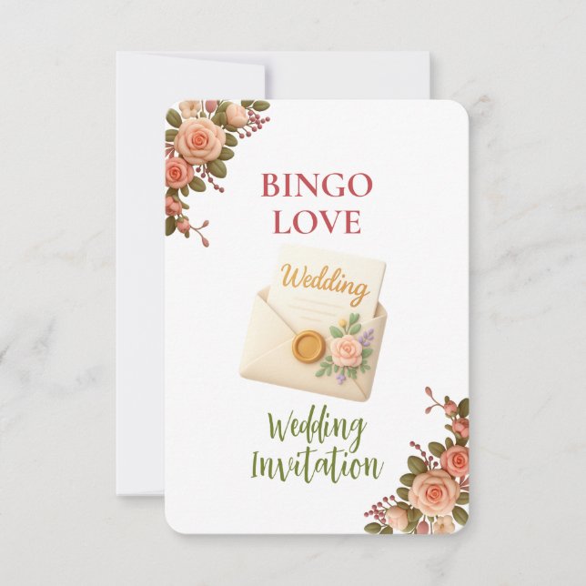 Bridal Shower Game Bingo Card – Wedding Invitation (Frente)