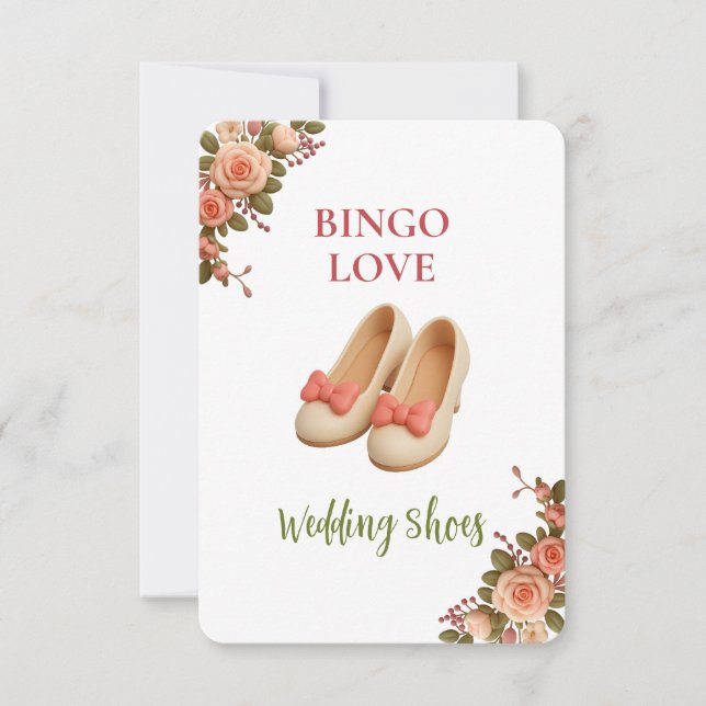 Bridal Shower Game Bingo Card – Wedding Shoes (Frente)