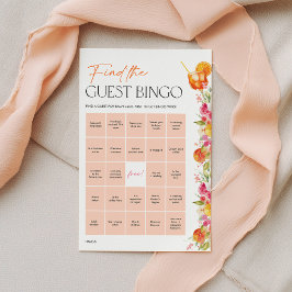 Bridal Shower Games Guest Bingo Citrus Spritz
