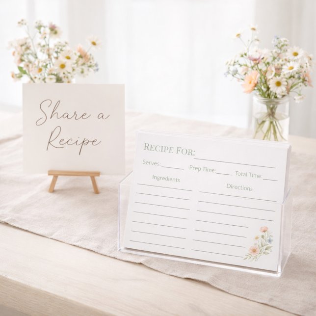 Bridal Shower Wildflower Recipe Card (Criador carregado)