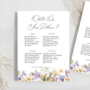 Bridal Tea What On Your Phone Chá de panela Game