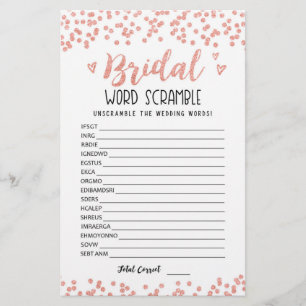 Bridal word scramble game com Answers