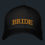 BRIDE bordado de boné de beisebol ouro / preto<br><div class="desc">Chapéus bordados: ouro clássico / boné preto de beisebol da moda com texto "BRIDE" para a festa de festas de solteira / galinhas,  casamento,  festa de fantasia vestida / noite fora</div>