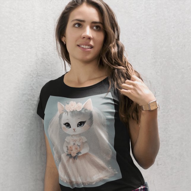 BRIDE CAT WEDDING T-SHIRT (Criador carregado)