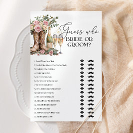 Bride Or Groom Boots and Bubbly Bridal Shower Game