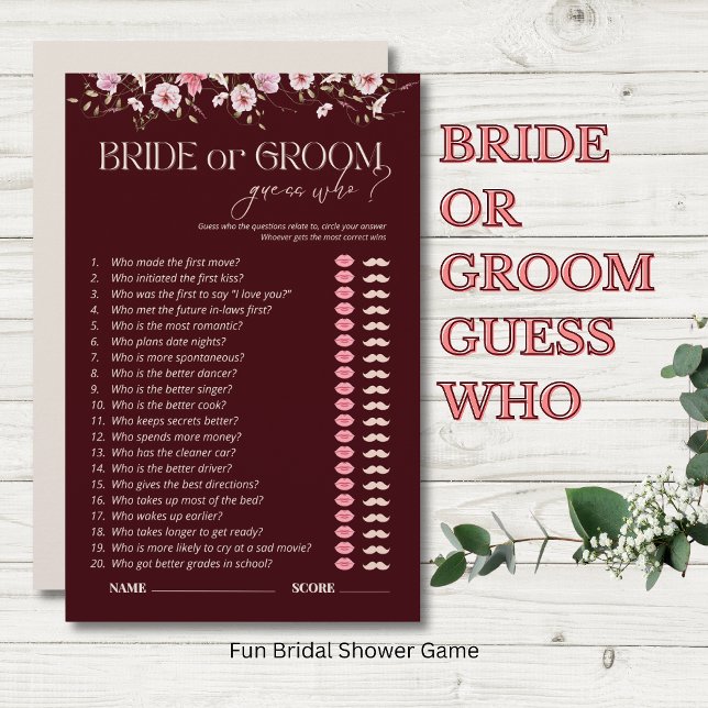 Bride or Groom Guess Who Game | Bride in Bloom  (Criador carregado)