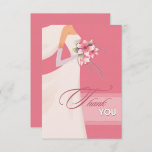 Bride Silhouette Obrigado Cartão De Chá de panela