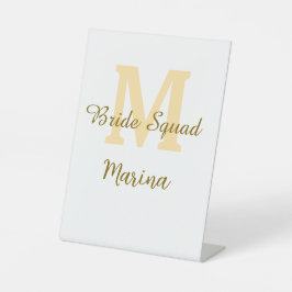Bride squad monogram golden bridal shower simple 