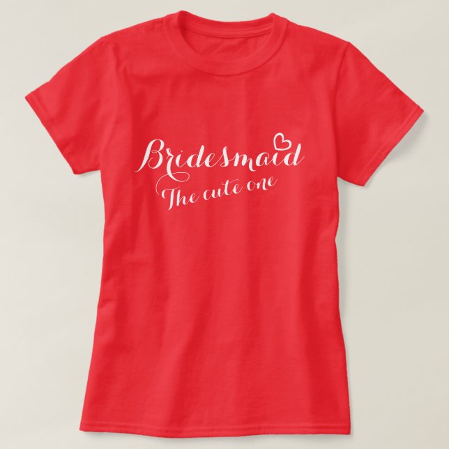 Bridesmaid abre coração a camiseta fofa (Frente do Design)
