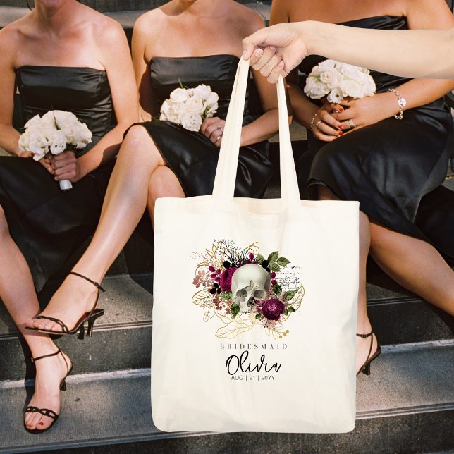 Bridesmaid Bolsa Gótica - Brurgundy Personalizada (Criador carregado)