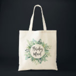 Bridesmaid Gift Eucalyptus Greenery Bolsa de Casam<br><div class="desc">Bolsa de presente moderno de madrinha com verde botânico. Festa de casamento.</div>