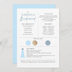 Bridesmaid Proposta e Informação Azul