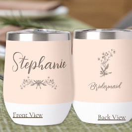 Bridesmaid Rustic Elegante Personalizado Flores Se