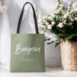 Bridesmaid Sage Green Wedding Tote Bag<br><div class="desc">Branca Branca Branca de Bridesmaid Sage para Casamento,  Festa Bridal,  Chá de panela,  Festa de solteira. Veja mais produtos com este design na coleção abaixo.</div>