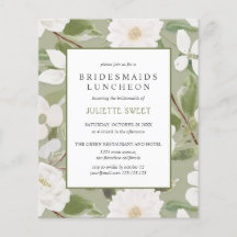Bridesmaids Luncheon | Flores brancas folhas verde